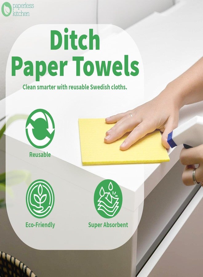 PaperlessKitchen Reusable Swedish Dishcloths for Kitchen – Eco Friendly Paper Towel Alternative – Absorbent, Washable, Compostable Cleaning Cloths – 4 Pack by Paperless Kitchen - Image 3